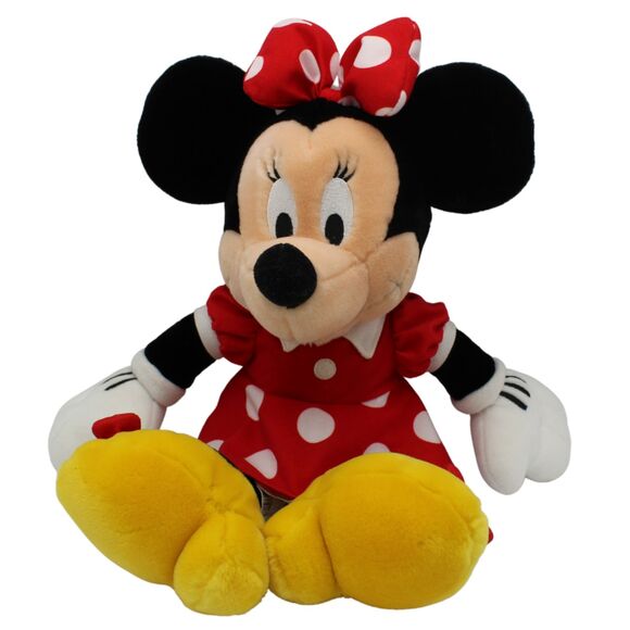 Vintage Disney Store Minnie Mouse 15” Plush Stuffed Animal Red Polka Dot Dress - Picture 1 of 8